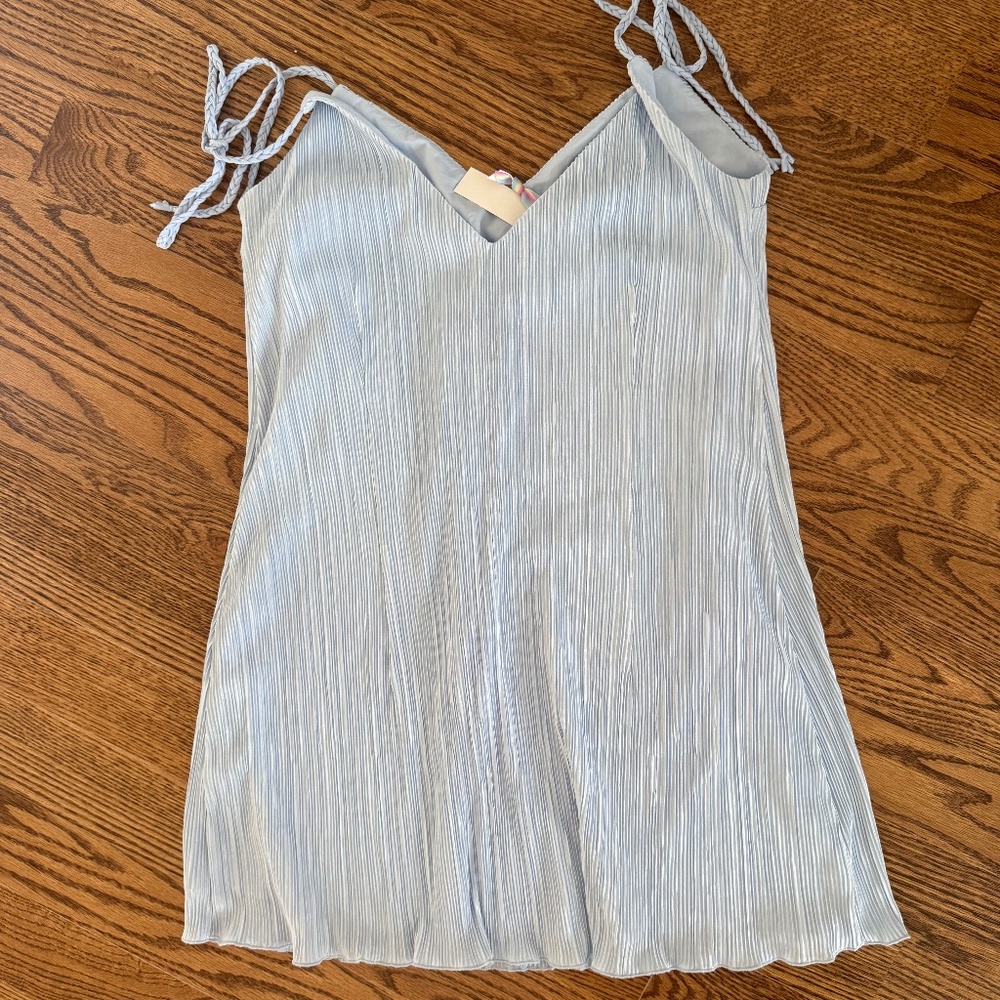 Revolve Mini Blue Pleated Dress Dannijo - Size Small